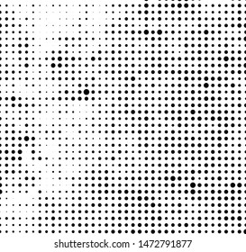 Abstract halftone texture. Black dots on white background. Vintage comic print template