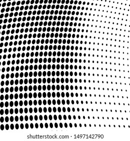 Abstract halftone texture of black dots on white background