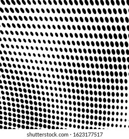 Abstract halftone texture of black dots on white background