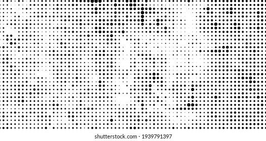 Abstract halftone texture. Black dots on white background. Vintage comic print template