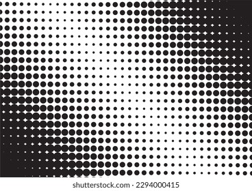 Abstract halftone texture. Black dots on a white background.