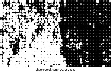 An abstract halftone texture. Black and white pattern of dots on a white background. Texture for printing on business cards, badges, posters, labels
