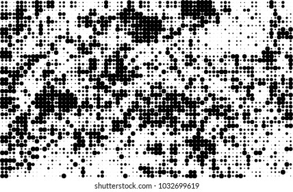 An abstract halftone texture. Black and white pattern of dots on a white background. Texture for printing on business cards, badges, posters, labels