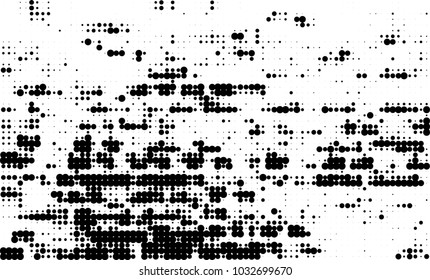 An abstract halftone texture. Black and white pattern of dots on a white background. Texture for printing on business cards, badges, posters, labels