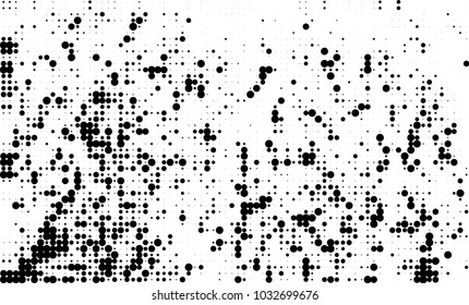 An abstract halftone texture. Black and white pattern of dots on a white background. Texture for printing on business cards, badges, posters, labels
