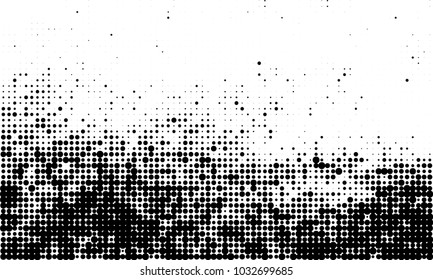 An abstract halftone texture. Black and white pattern of dots on a white background. Texture for printing on business cards, badges, posters, labels
