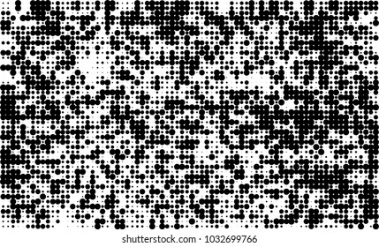 An abstract halftone texture. Black and white pattern of dots on a white background. Texture for printing on business cards, badges, posters, labels