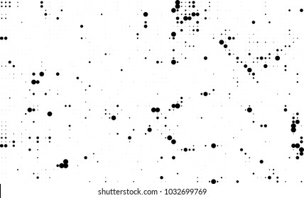 An abstract halftone texture. Black and white pattern of dots on a white background. Texture for printing on business cards, badges, posters, labels