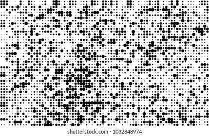 An abstract halftone texture. Black and white pattern of dots on a white background. Texture for printing on business cards, badges, posters, labels