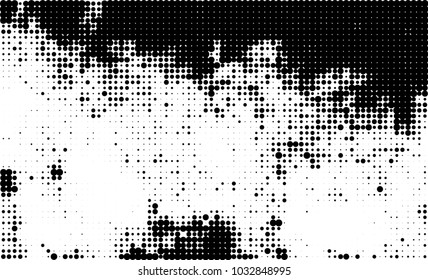 An abstract halftone texture. Black and white pattern of dots on a white background. Texture for printing on business cards, badges, posters, labels