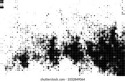 An abstract halftone texture. Black and white pattern of dots on a white background. Texture for printing on business cards, badges, posters, labels
