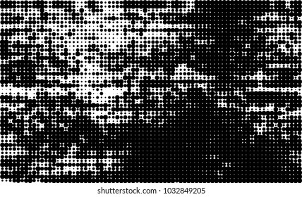 An abstract halftone texture. Black and white pattern of dots on a white background. Texture for printing on business cards, badges, posters, labels