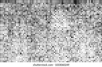 An abstract halftone texture. Black and white pattern of dots on a white background. Texture for printing on business cards, badges, posters, labels