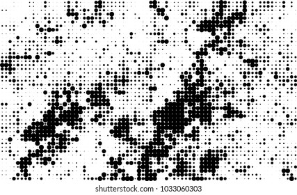 An abstract halftone texture. Black and white pattern of dots on a white background. Texture for printing on business cards, badges, posters, labels