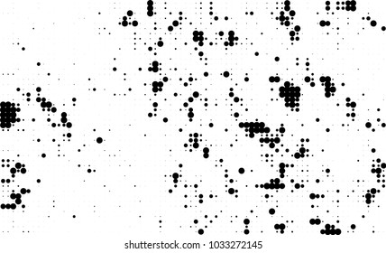 An abstract halftone texture. Black and white pattern of dots on a white background. Texture for printing on business cards, badges, posters, labels