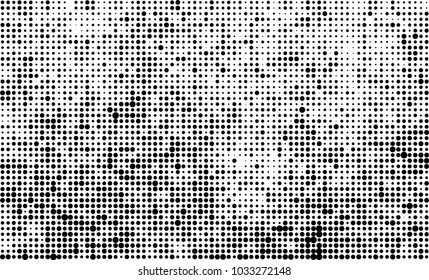 An abstract halftone texture. Black and white pattern of dots on a white background. Texture for printing on business cards, badges, posters, labels
