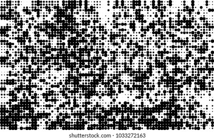 An abstract halftone texture. Black and white pattern of dots on a white background. Texture for printing on business cards, badges, posters, labels