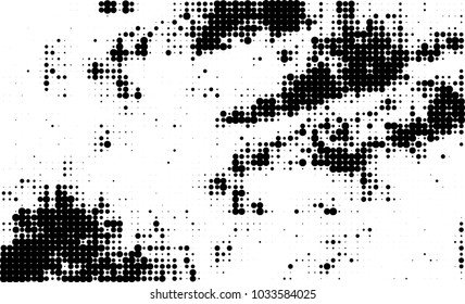 An abstract halftone texture. Black and white pattern of dots on a white background. Texture for printing on business cards, badges, posters, labels