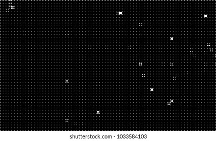 An abstract halftone texture. Black and white pattern of dots on a white background. Texture for printing on business cards, badges, posters, labels