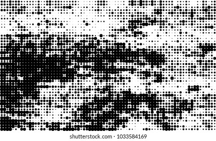 An abstract halftone texture. Black and white pattern of dots on a white background. Texture for printing on business cards, badges, posters, labels