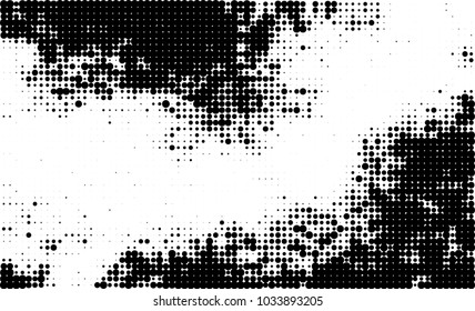 An abstract halftone texture. Black and white pattern of dots on a white background. Texture for printing on business cards, badges, posters, labels