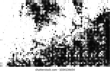 An abstract halftone texture. Black and white pattern of dots on a white background. Texture for printing on business cards, badges, posters, labels