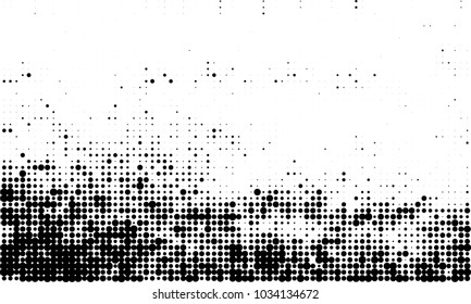 An abstract halftone texture. Black and white pattern of dots on a white background. Texture for printing on business cards, badges, posters, labels