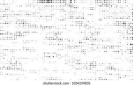 An abstract halftone texture. Black and white pattern of dots on a white background. Texture for printing on business cards, badges, posters, labels