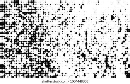 An abstract halftone texture. Black and white pattern of dots on a white background. Texture for printing on business cards, badges, posters, labels