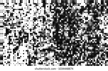 An abstract halftone texture. Black and white pattern of dots on a white background. Texture for printing on business cards, badges, posters, labels