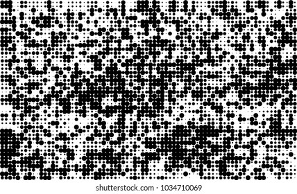 An abstract halftone texture. Black and white pattern of dots on a white background. Texture for printing on business cards, badges, posters, labels
