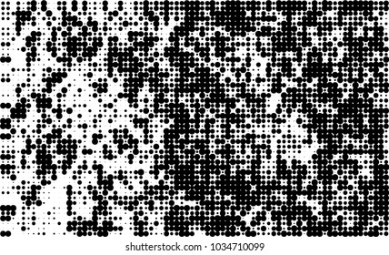 An abstract halftone texture. Black and white pattern of dots on a white background. Texture for printing on business cards, badges, posters, labels