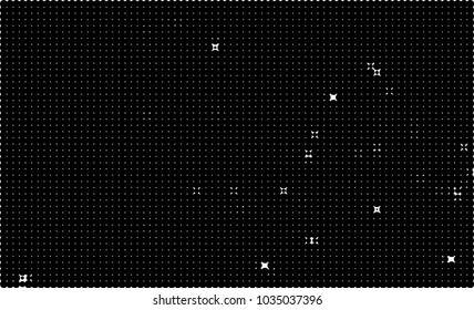 An abstract halftone texture. Black and white pattern of dots on a white background. Texture for printing on business cards, badges, posters, labels