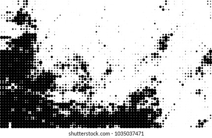 An abstract halftone texture. Black and white pattern of dots on a white background. Texture for printing on business cards, badges, posters, labels