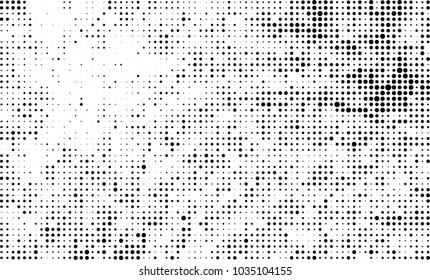 An abstract halftone texture. Black and white pattern of dots on a white background. Texture for printing on business cards, badges, posters, labels
