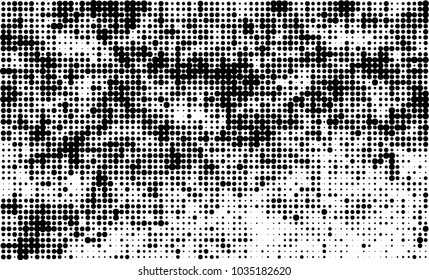 An abstract halftone texture. Black and white pattern of dots on a white background. Texture for printing on business cards, badges, posters, labels