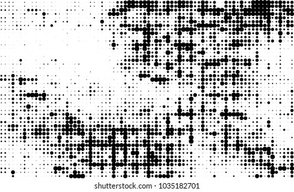 An abstract halftone texture. Black and white pattern of dots on a white background. Texture for printing on business cards, badges, posters, labels