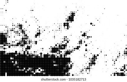 An abstract halftone texture. Black and white pattern of dots on a white background. Texture for printing on business cards, badges, posters, labels