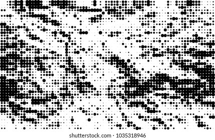 An abstract halftone texture. Black and white pattern of dots on a white background. Texture for printing on business cards, badges, posters, labels