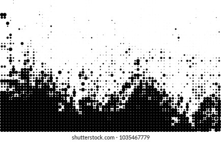 An abstract halftone texture. Black and white pattern of dots on a white background. Texture for printing on business cards, badges, posters, labels