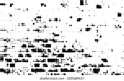 An abstract halftone texture. Black and white pattern of dots on a white background. Texture for printing on business cards, badges, posters, labels