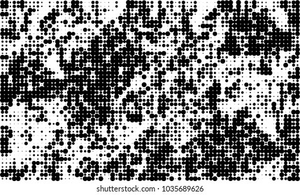 An abstract halftone texture. Black and white pattern of dots on a white background. Texture for printing on business cards, badges, posters, labels