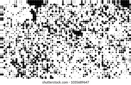 An abstract halftone texture. Black and white pattern of dots on a white background. Texture for printing on business cards, badges, posters, labels