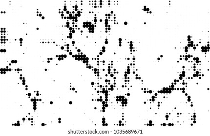 An abstract halftone texture. Black and white pattern of dots on a white background. Texture for printing on business cards, badges, posters, labels