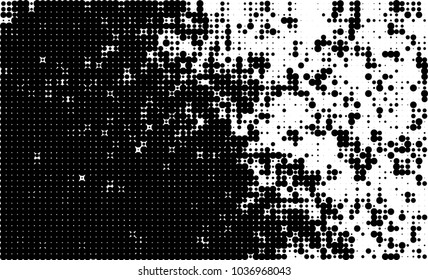 An abstract halftone texture. Black and white pattern of dots on a white background. Texture for printing on business cards, badges, posters, labels