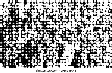 An abstract halftone texture. Black and white pattern of dots on a white background. Texture for printing on business cards, badges, posters, labels