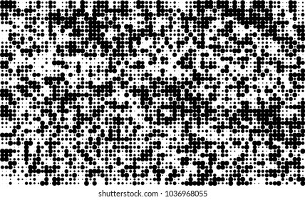 An abstract halftone texture. Black and white pattern of dots on a white background. Texture for printing on business cards, badges, posters, labels