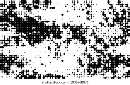 An abstract halftone texture. Black and white pattern of dots on a white background. Texture for printing on business cards, badges, posters, labels