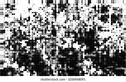 An abstract halftone texture. Black and white pattern of dots on a white background. Texture for printing on business cards, badges, posters, labels