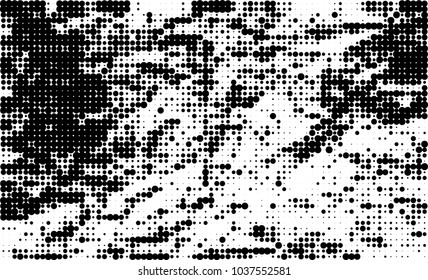 An abstract halftone texture. Black and white pattern of dots on a white background. Texture for printing on business cards, badges, posters, labels